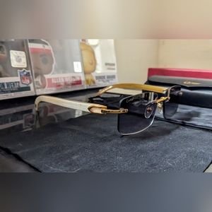 Cartier style buffalo horn sunglasses